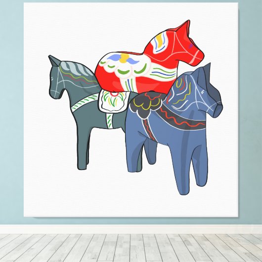 Toile Chevaux de Dala (Insitu (Plancher de Bois))