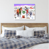 Toile Chevaux de Noël en neige (Insitu(Chambre))
