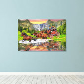 TOILE CHEVAUX DE RELAIS WELLS FARGO (Insitu (Plancher de Bois))
