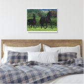Toile Chevaux de Thoroughbred en champ de fleurs (Insitu(Chambre))
