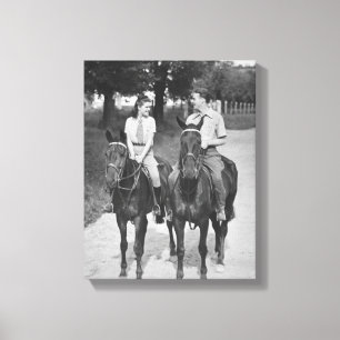 Toile Chevaux d'équitation de couples