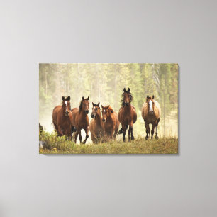 Toile Chevaux franchissant une petite colline lors d'un