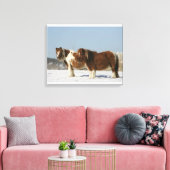 Toile Chevaux miniatures debout dans la neige (Insitu(Salon))