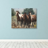 Toile Chevaux Mustang Sauvages 7 (Insitu (Plancher de Bois))