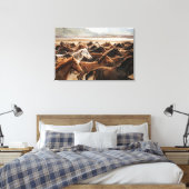 Toile Chevaux sauvages Aquarelle Art Imprimer (Insitu(Chambre))