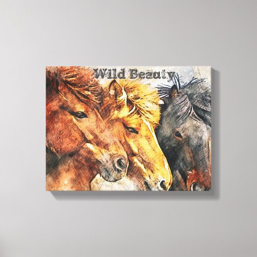 Toile Chevaux sauvages de l'art occidental (Recto)