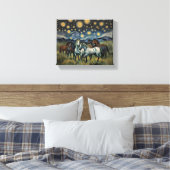 Toile Chevaux sauvages de nuit étoilés (Insitu(Chambre))