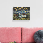 Toile Chevaux sauvages de nuit étoilés (Insitu(Salon))