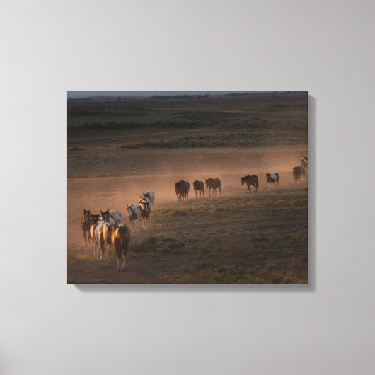 Toile Chevaux Sauvages Marchant Vers Le Désert (Recto)