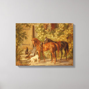 Toile Chevaux Sur Le Porche Par Albrecht Adam