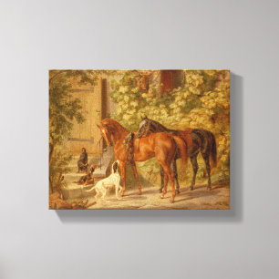 Toile Chevaux vintages jouant avec vivre en troupe des
