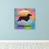 Toile Cheveux longs Dachshund - Silhouette 1 (Insitu (Plancher de Bois))