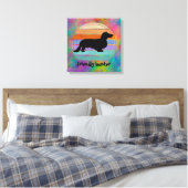 Toile Cheveux longs Dachshund - Silhouette 1 (Insitu(Chambre))
