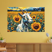 Toile Chèvre adorable dans un champ de tournesol (Insitu(Salon))