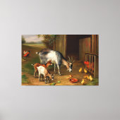 Toile Chèvres vintages Et Poulets À La Ferme (Recto)