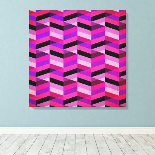 Toile Chevron Abstrait/Herringbone | Purples et violets (Insitu (Plancher de Bois))