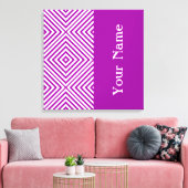 Toile Chevron de Diamant Violet avec nom @ Emporiomoffa (Insitu(Salon))