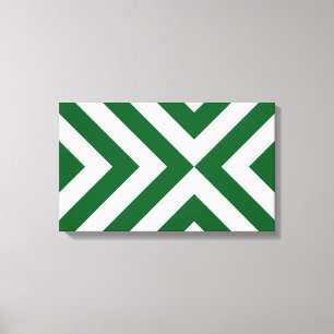 Toile Chevrons verts et blancs