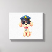 Toile Chibi Anime Police Poodle Chien (Recto)