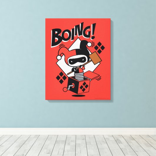 Toile Chibi Harley-Quinn-In-A-Box Avec Marteau (Insitu (Plancher de Bois))