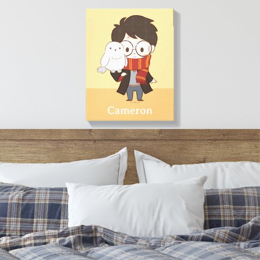 Toile Chibi HARRY POTTER™ & Hedwig (Insitu(Chambre))