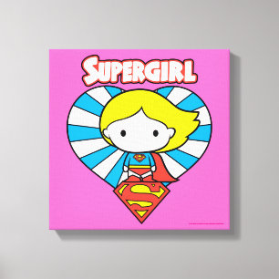 Toile Chibi Supergirl Starburst Coeur et logo