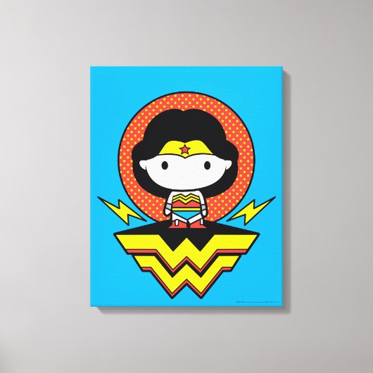 Toile Chibi Wonder Woman avec Pois et logo (Recto)