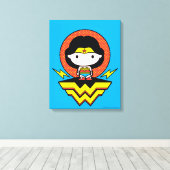 Toile Chibi Wonder Woman avec Pois et logo (Insitu (Plancher de Bois))