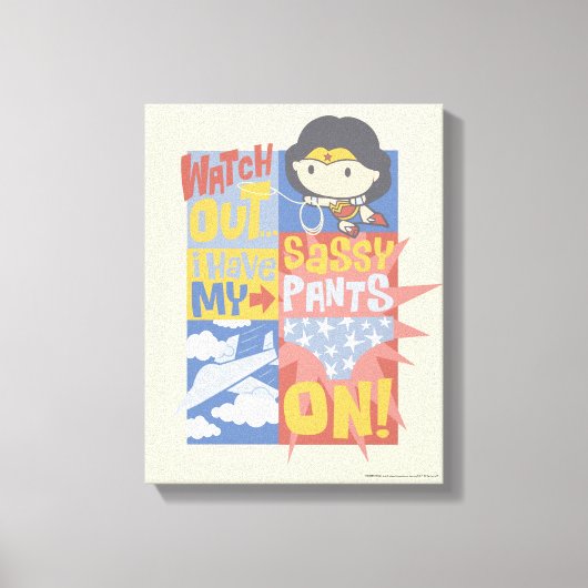 Toile Chibi Wonder Woman | J'Ai Mes Pantalons Sassy En T (Recto)