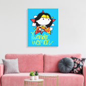 Toile Chibi Wonder Woman Voler Avec Lasso (Insitu(Salon))