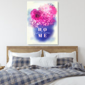 Toile Chic Artistic Fleurs Roses Vase Sweet Home (Insitu(Chambre))