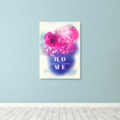 Toile Chic Artistic Fleurs Roses Vase Sweet Home (Insitu (Plancher de Bois))