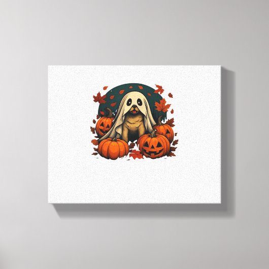 Toile Chic chien Carlin avec Citrouille Automne Hallowee (Recto)