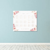 Toile Chic Crest Peach Peonies Pink Seonies Graphique de (Insitu (Plancher de Bois))