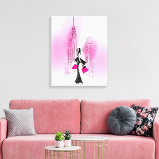 Toile Chic dans New York City Stretted Canvas Print