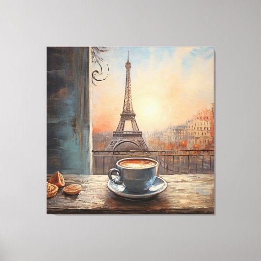 Toile Chic Eiffel Tower Café Café Chalet Paris (Recto)