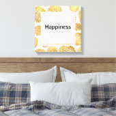 Toile Chic Gold Flowers Le bonheur est un choix (Insitu(Chambre))