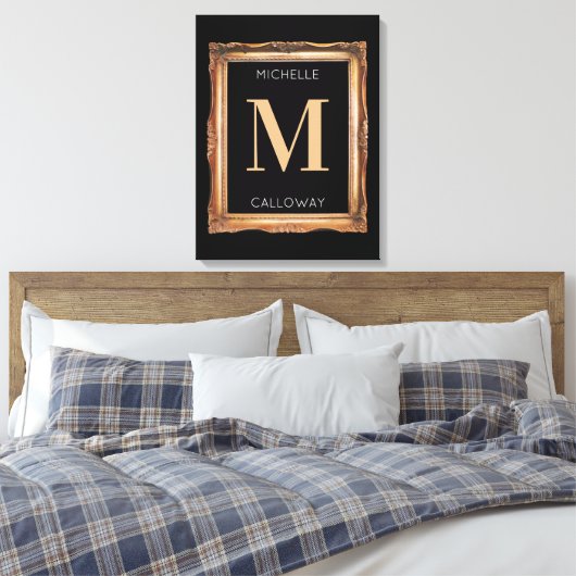 Toile Chic Monogramme noir et or (Insitu(Chambre))