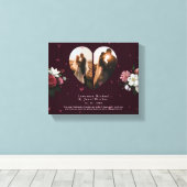 Toile Chic Red Custom Heart forme cadeau pour elle & lui (Insitu (Plancher de Bois))