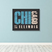 Toile Chicago, Illinois | Carte graphique (Insitu (Plancher de Bois))