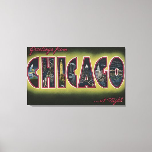 Toile Chicago, Illinois (Nighttime) (Recto)