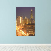 Toile Chicago, Illinois, Skyline depuis West Loop à (Insitu (Plancher de Bois))