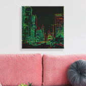 Toile Chicago Michigan Avenue 1967 Neon Glow nuit image (Insitu(Salon))