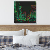 Toile Chicago Michigan Avenue 1967 Neon Glow nuit image (Insitu(Chambre))