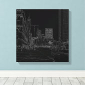 Toile Chicago Michigan Avenue Les arêtes brillantes des  (Insitu (Plancher de Bois))