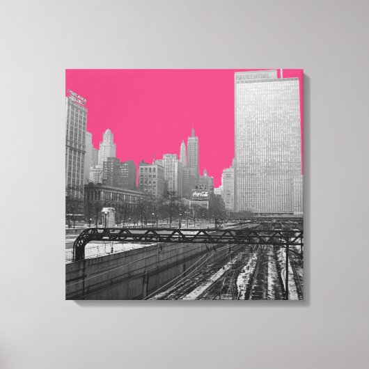 Toile Chicago Rail Yards Michigan Avenue 1960 photo (Recto)