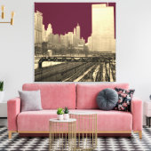 Toile Chicago Rail Yards Railroad Downtown 1960's PHoto (Insitu(Salon))