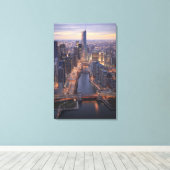 Toile Chicago River et Trump Tower d'en haut (Insitu (Plancher de Bois))