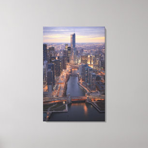 Toile Chicago River et Trump Tower d'en haut
