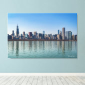 Toile - Chicago Skyline Lake Michigan Illinois (Insitu (Plancher de Bois))